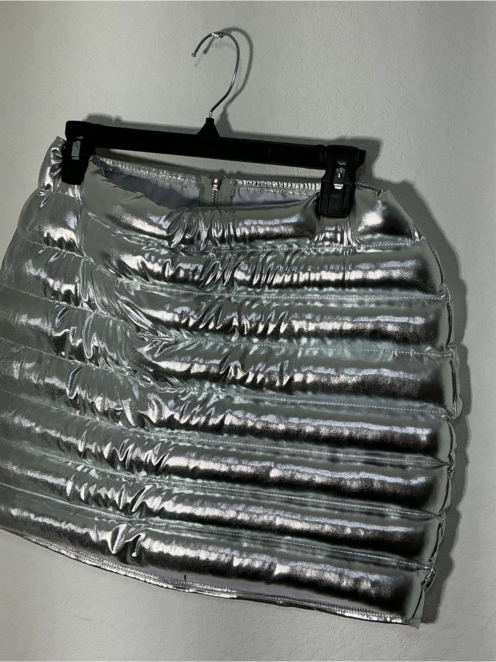 Silver Puffer Mini Skirt - Women